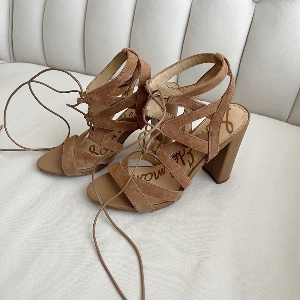 Sam Edelman lace up chunk heels